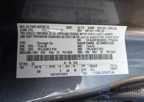 2014 Ford Focus S from USA, damaged, VIN 1FADP3E25EL179236